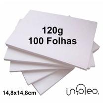 Papel Offset 14,8x14,8cm 120g Letícia Branco Miolo - 100 Folhas