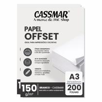 Papel Offset 150g A3 297x420mm Cor Branco 200fls Papel Offset 150g A3 297x420mm Cor Branco 200fls