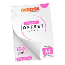 Papel Offset 150g A4 210x297mm Branco Marpax 100 fls