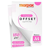 Papel Offset 150g A4 210x297mm Branco Marpax 200 fls