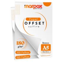 Papel Offset 180g A5 148x210mm Branco Marpax 200 fls