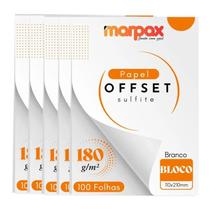 Papel Offset 180g Bloco 110x210mm Branco Marpax 500 fls