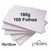 Papel Offset 18x18cm 180g Luma Branco Miolo - 100 Folhas