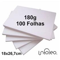 Papel Offset 18x26,7cm 180g Luma Branco Miolo - 100 Folhas