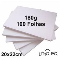 Papel Offset 20x22cm 180g Luma Branco Miolo - 100 Folhas