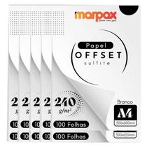 Papel Offset 240g A4 210x297mm Branco Marpax 1000 fls