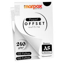 Papel Offset 240g A5 148x210mm Branco Marpax 200 fls