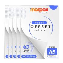 Papel Offset 63g A5 148x210mm Branco Liso Marpax 500fls Papel Offset 63g A5 148x210mm Branco Liso Marpax 500fls
