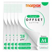 Papel Offset 75g A4 210x297mm Branco Marpax 1000 fls