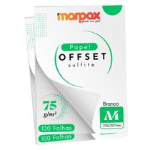 Papel Offset 75g A4 210x297mm Branco Marpax 200 fls