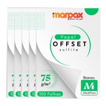 Papel Offset 75g A4 210x297mm Branco Marpax 500 fls