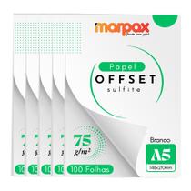 Papel Offset 75g A5 148x210mm Branco Marpax 500 fls