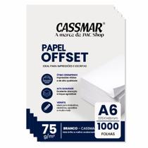Papel Offset 75g A6 105X148mm Cor Branco 1000 fls Papel Offset 75g A6 105X148mm Cor Branco 1000 fls