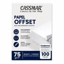Papel Offset 75g universitário 180x260mm Branco 100 fls Papel Offset 75g universitário 180x260mm Branco 100 fls