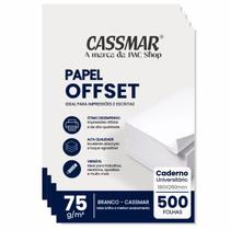Papel Offset 75g universitário 180x260mm Branco 500 fls Papel Offset 75g universitário 180x260mm Branco 500 fls