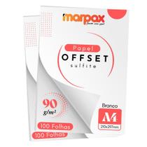 Papel Offset 90g A4 210x297mm Branco Marpax 200 fls