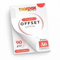 Papel Offset 90g A6 105x148mm Branco Marpax 100 fls