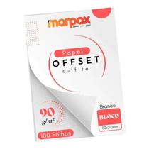 Papel Offset 90g Bloco 110x210mm Branco Marpax 100 fls