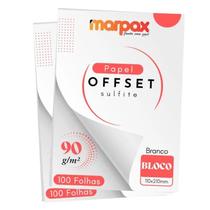 Papel Offset 90g Bloco 110x210mm Branco Marpax 200 fls