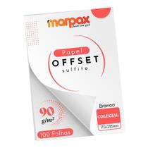 Papel Offset 90g Colegial 175x235mm Branco Marpax 100 fls
