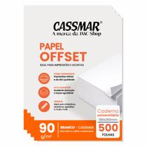 Papel Offset 90g universitário 180x260mm Branco 500Fls Papel Offset 90g universitário 180x260mm Branco 500Fls