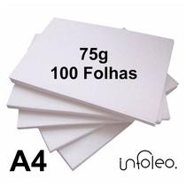 Papel Offset A4 75g Branco - 100 Folhas