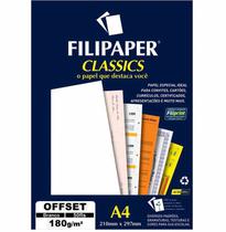 Papel Offset a4 Branco 180g/m² 01400 Filipaper - 50fl