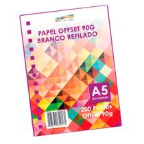 Papel Offset A5 90g Branco Liso Marpax 200 folhas