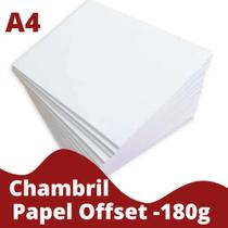 Papel Offset CHAMBRIL 180g A4 c/ 125 fls após confirmação do pagamento despachamos em 24h úteis