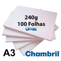Papel Offset Chambril 240g A3 Branco - 100 Folhas
