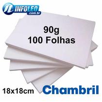 Papel Offset Chambril 90g 18x18cm Miolo Branco Carol - 100 Folhas