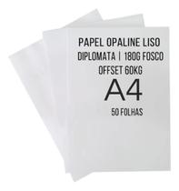 Papel Offset Liso Diplomata Branco 50 Folhas 180g Branco Branco Papel Offset Liso Diplomata Branco 50 Folhas 180g Branco Branco