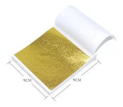 Papel Ouro 24k 9cmx9cm Pronta Entrega 100 Folhas Pronta Entrega - Gold Ferezin