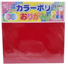 Papel p/ Origami Material Plástico 15cm 14 Fls 7 Cores Lisas