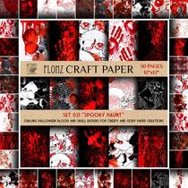 Papel para álbum de recortes Flonz Spooky Haunt 30 páginas 30,5 x 30,5 cm