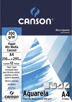 Papel Para Aquarela Canson Mix Media A4 300 12 Fl X 3 Unidades