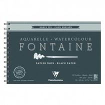 Papel para Aquarela Clairefontaine Fontaine Preto 300g/m² 12X18cm