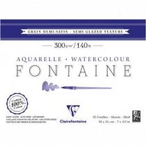 Papel para Aquarela Clairefontaine Fontaine Semi Satinado 300g/m² 12X18cm