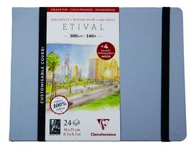 Papel Para Aquarela Etival 16x21cm 300g/m² 24 Folhas