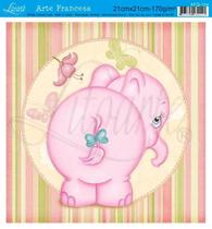 Papel para Arte Francesa Litoarte 21 X 21cm - AFQ 104 Elefante Rosa Papel para Arte Francesa Litoarte 21 X 21cm - AFQ 104 Elefante Rosa