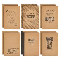 Papel para caderno Junkie A6, pacote com 12, 80 páginas, 4x6 polegadas, marrom Kraft