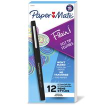 Papel para caneta Mate Flair Point-Guard Porous Point 0,7 mm preto x12