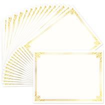 Papel para Certificados Sadoup 50 Folhas com Borda Dourada 22x28 cm Papel para Certificados Sadoup 50 Folhas com Borda Dourada 22x28 cm
