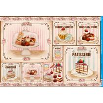 Papel para Decoupage Litoarte 49 x 34,3 cm - Modelo PD-976 Patisserie Doces