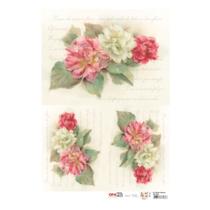 Papel para Decoupage Opa Opapel 2394 - Flor Hibisco Dourado