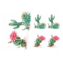 Papel para Decoupage Opa Opapel - 2568 - Plantas e Cactos II