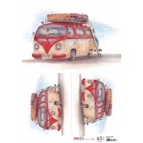 Papel para Decoupage OPAPEL 30x45 - Carros Kombi