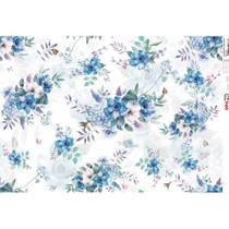 Papel para Decoupage OPAPEL 30x45 - Estamparia Flores Azuis I - Opa Criando Arte