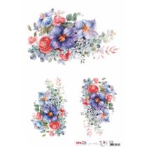 Papel para Decoupage OPAPEL 30x45 - Flor Azul I Papel para Decoupage OPAPEL 30x45 - Flor Azul I