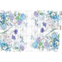 Papel para Decoupage Opapel 30x45 - Flor Hortênsias II - 3189 Papel para Decoupage Opapel 30x45 - Flor Hortênsias II - 3189